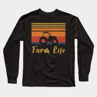 Farm Life Farming Tractor Farmer Gift Long Sleeve T-Shirt